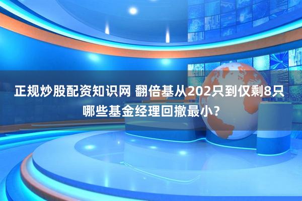 正规炒股配资知识网 翻倍基从202只到仅剩8只 哪些基金经理回撤最小？